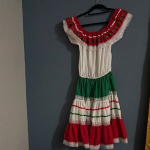 Colorful Off-Shoulder Mexican Dress